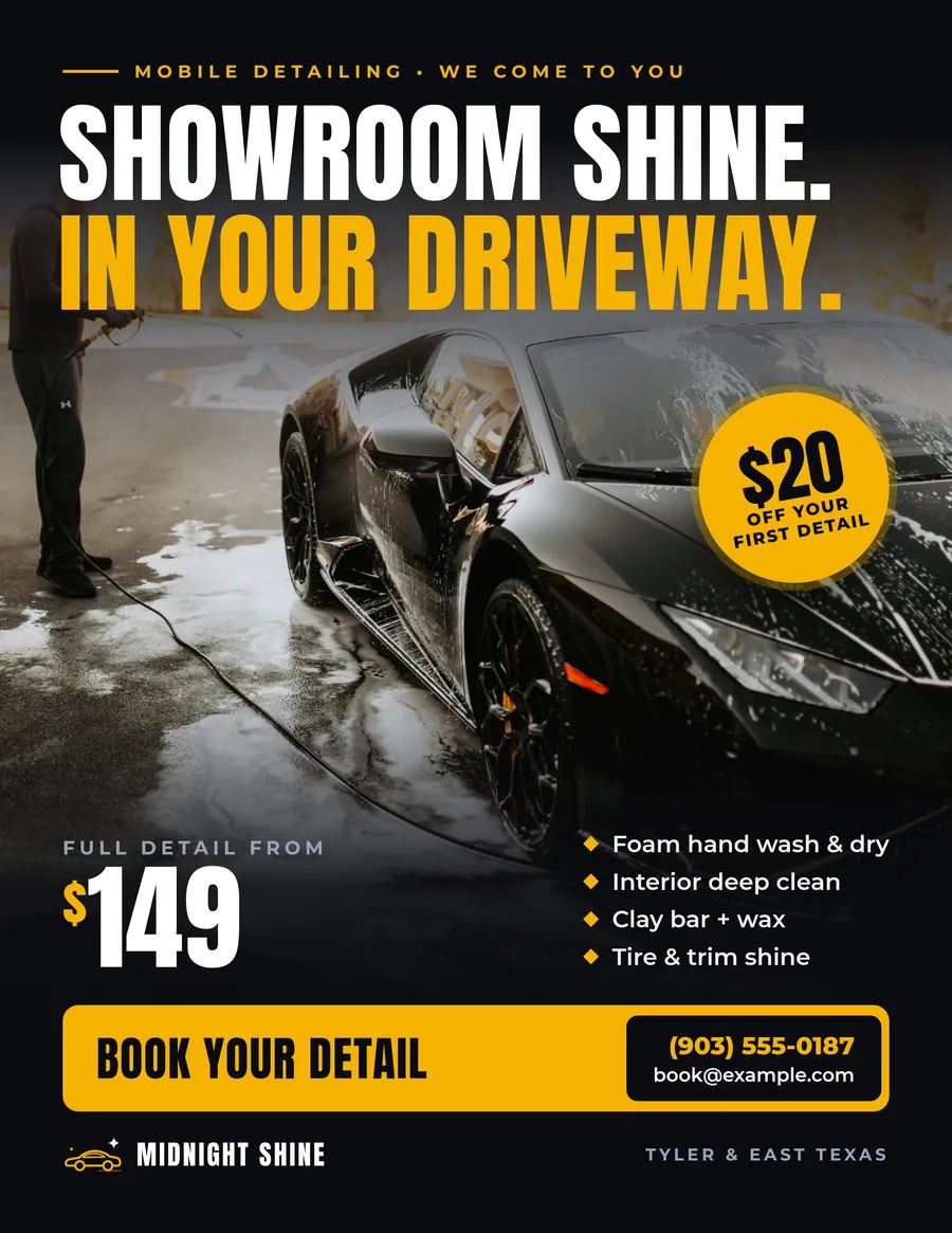 Midnight Shine Flyer: Front